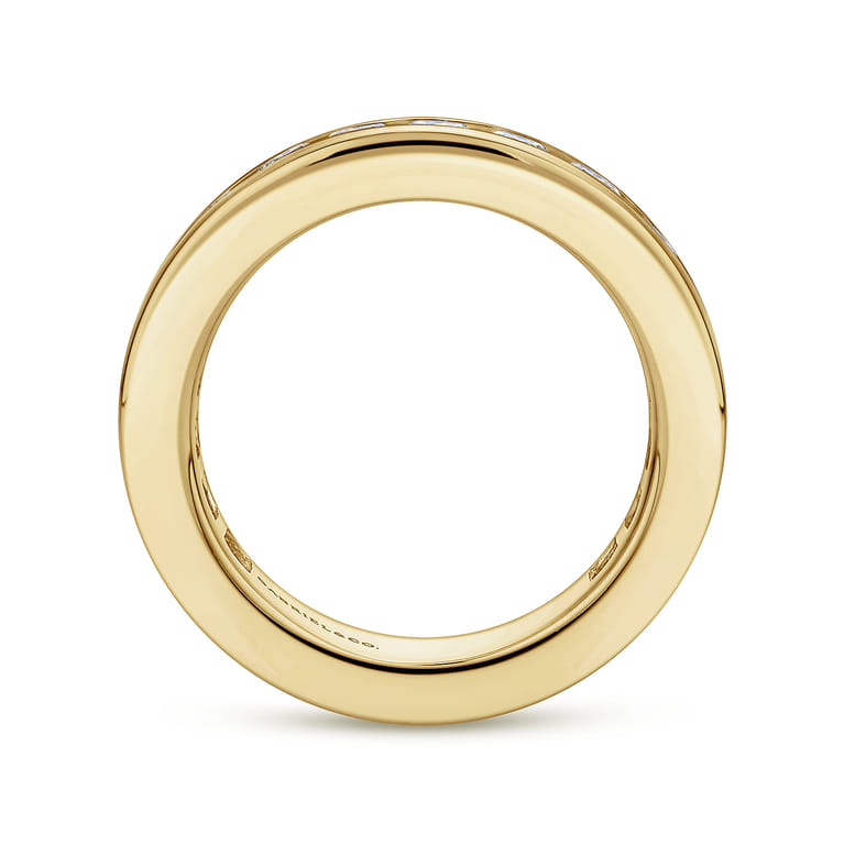 Eternity Band Wedding Ring in 14k Yellow Gold with Round Natural Diamond at Gabriel & Co. - Shot 2