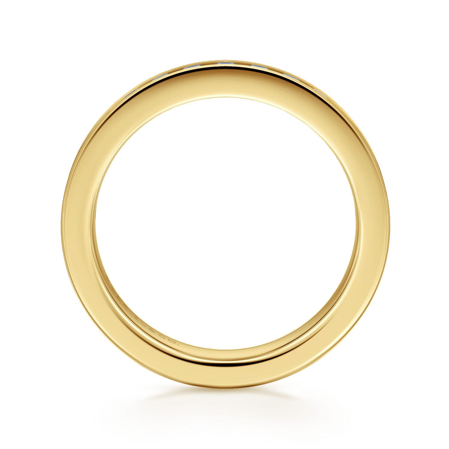 Straight Wedding Ring in 14k Yellow Gold with Round Natural Diamond at Gabriel & Co. - Shot 2