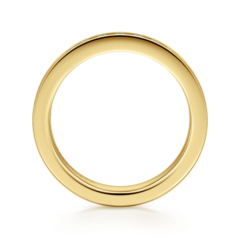 Straight Wedding Ring in 14k Yellow Gold with Round Natural Diamond at Gabriel & Co. - Shot 2