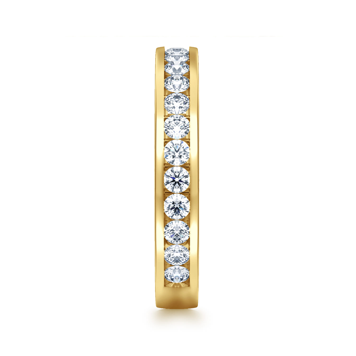 Straight Wedding Ring in 14k Yellow Gold with Round Natural Diamond at Gabriel & Co. - Shot 4