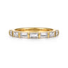 Fancy Wedding Ring in 14k Yellow Gold with Baguette Natural Diamond at Gabriel & Co.