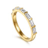 Fancy Wedding Ring in 14k Yellow Gold with Baguette Natural Diamond at Gabriel & Co.