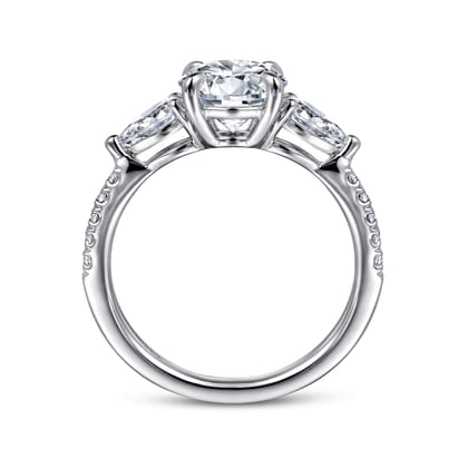 Renay - 14K White Gold Round Three Stone Diamond Engagement Ring