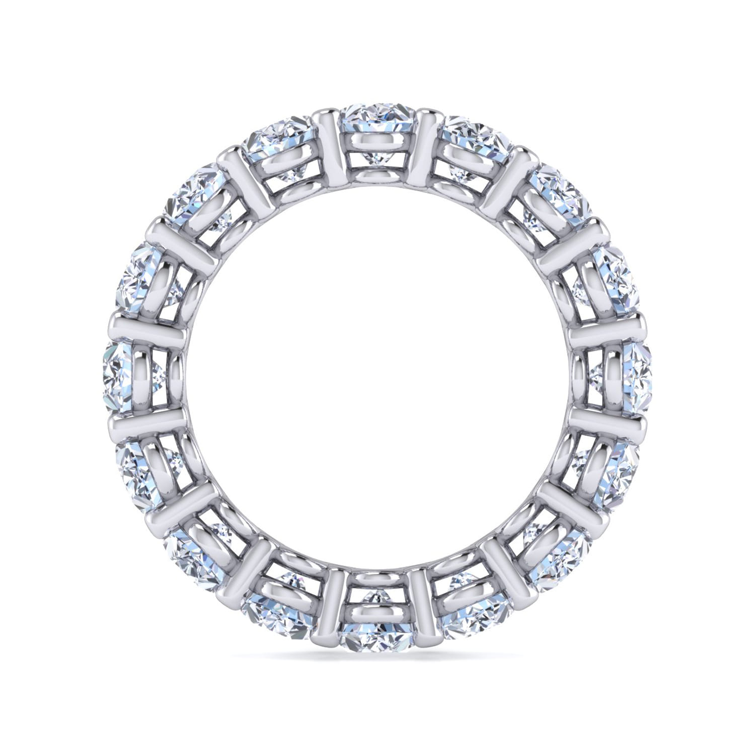Eternity Band Wedding Ring in 14k White Gold with Oval Natural Diamond at Gabriel & Co. - Shot 2