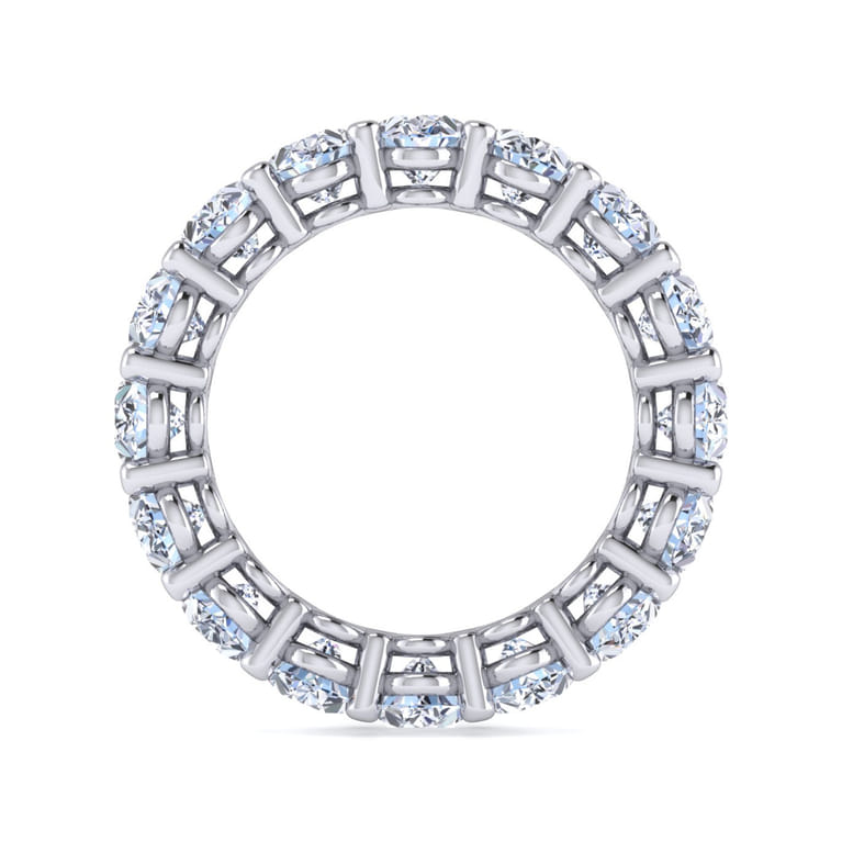 Eternity Band Wedding Ring in 14k White Gold with Oval Natural Diamond at Gabriel & Co. - Shot 2
