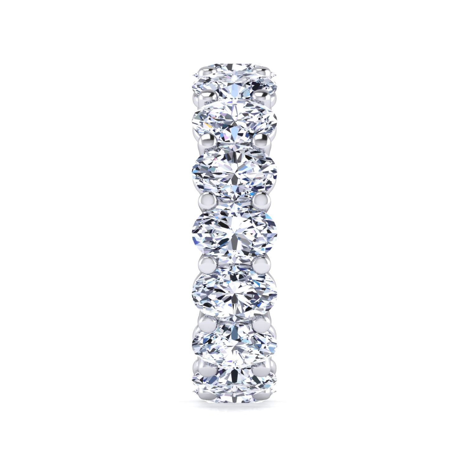 Eternity Band Wedding Ring in 14k White Gold with Oval Natural Diamond at Gabriel & Co. - Shot 4