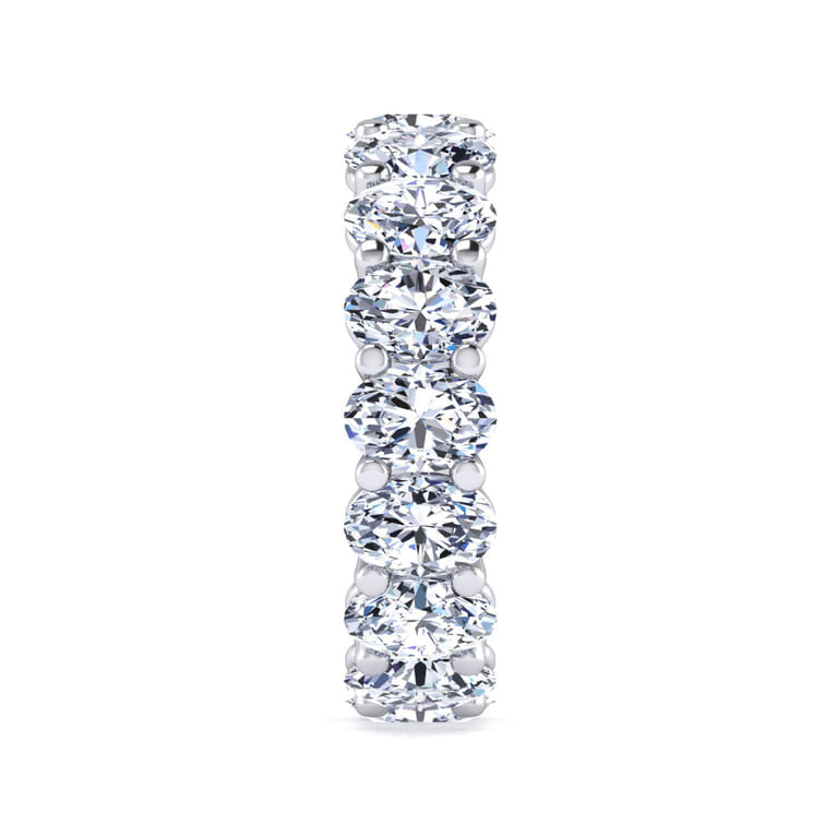 Eternity Band Wedding Ring in 14k White Gold with Oval Natural Diamond at Gabriel & Co. - Shot 4