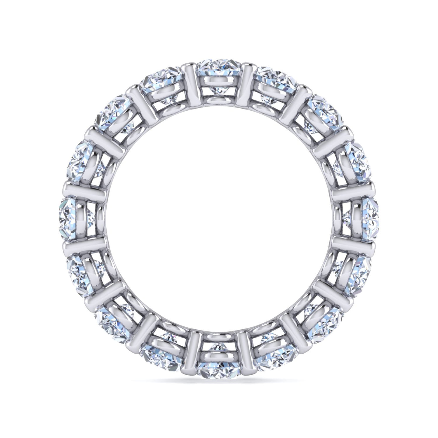 Eternity Band Wedding Ring in 14k White Gold with Oval Natural Diamond at Gabriel & Co. - Shot 2