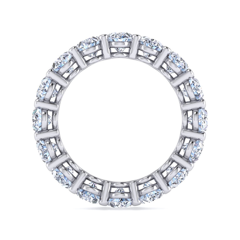 Eternity Band Wedding Ring in 14k White Gold with Oval Natural Diamond at Gabriel & Co. - Shot 2