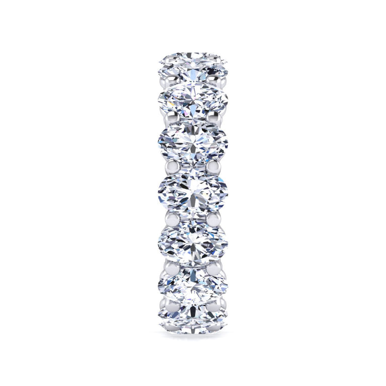 Eternity Band Wedding Ring in 14k White Gold with Oval Natural Diamond at Gabriel & Co. - Shot 4