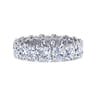Eternity Band Wedding Ring in 14k White Gold with Oval Natural Diamond at Gabriel & Co.
