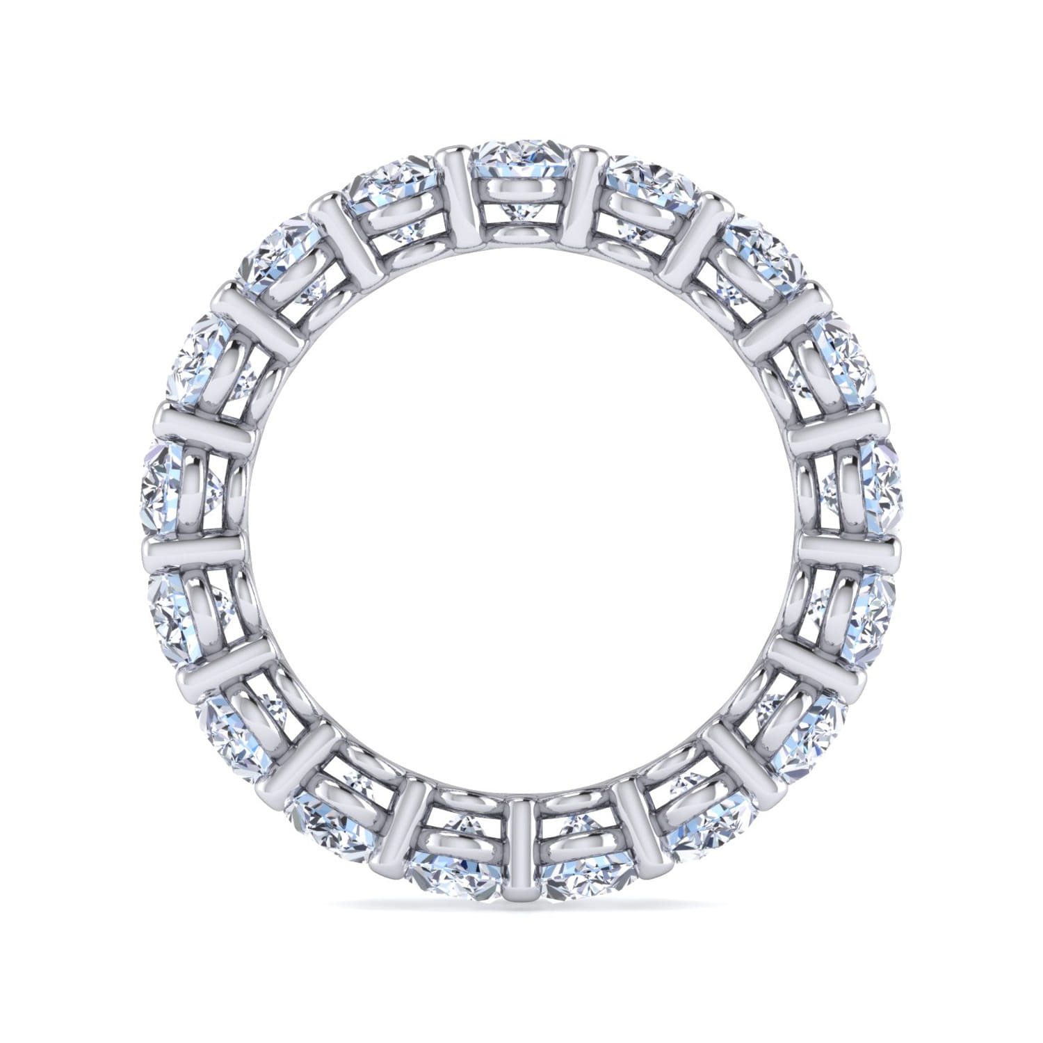 Eternity Band Wedding Ring in 14k White Gold with Oval Natural Diamond at Gabriel & Co. - Shot 2