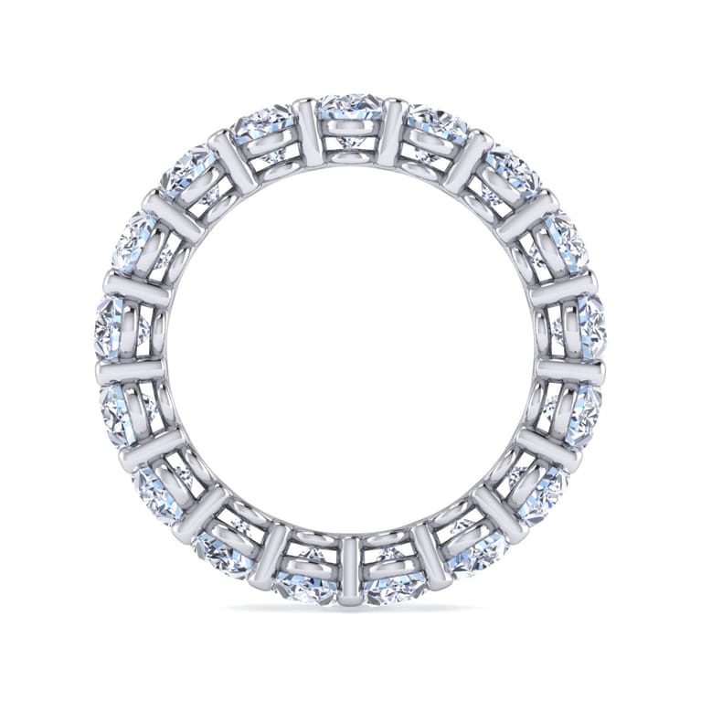 Eternity Band Wedding Ring in 14k White Gold with Oval Natural Diamond at Gabriel & Co. - Shot 2