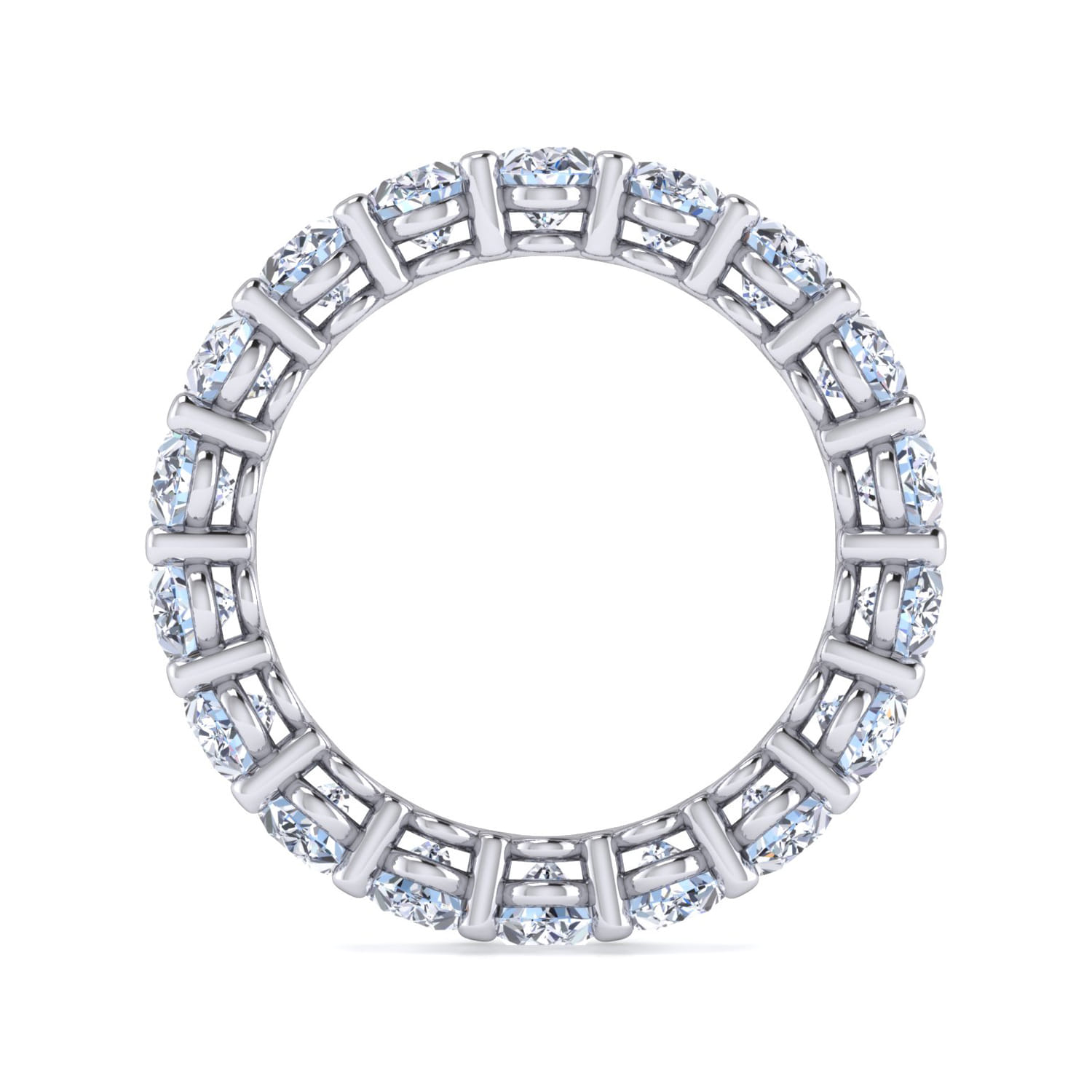Eternity Band Wedding Ring in 14k White Gold with Oval Natural Diamond at Gabriel & Co. - Shot 2