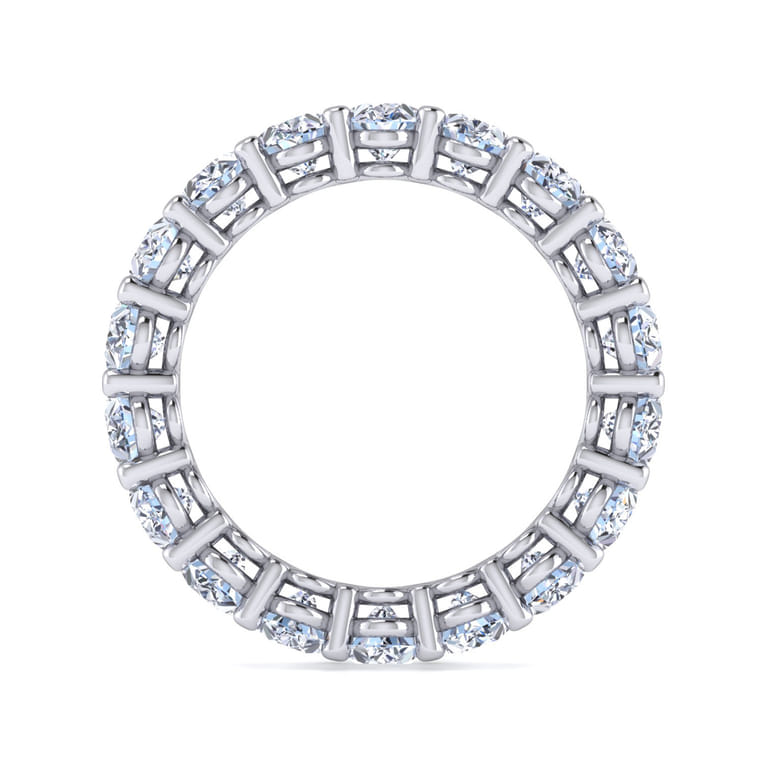 Eternity Band Wedding Ring in 14k White Gold with Oval Natural Diamond at Gabriel & Co. - Shot 2
