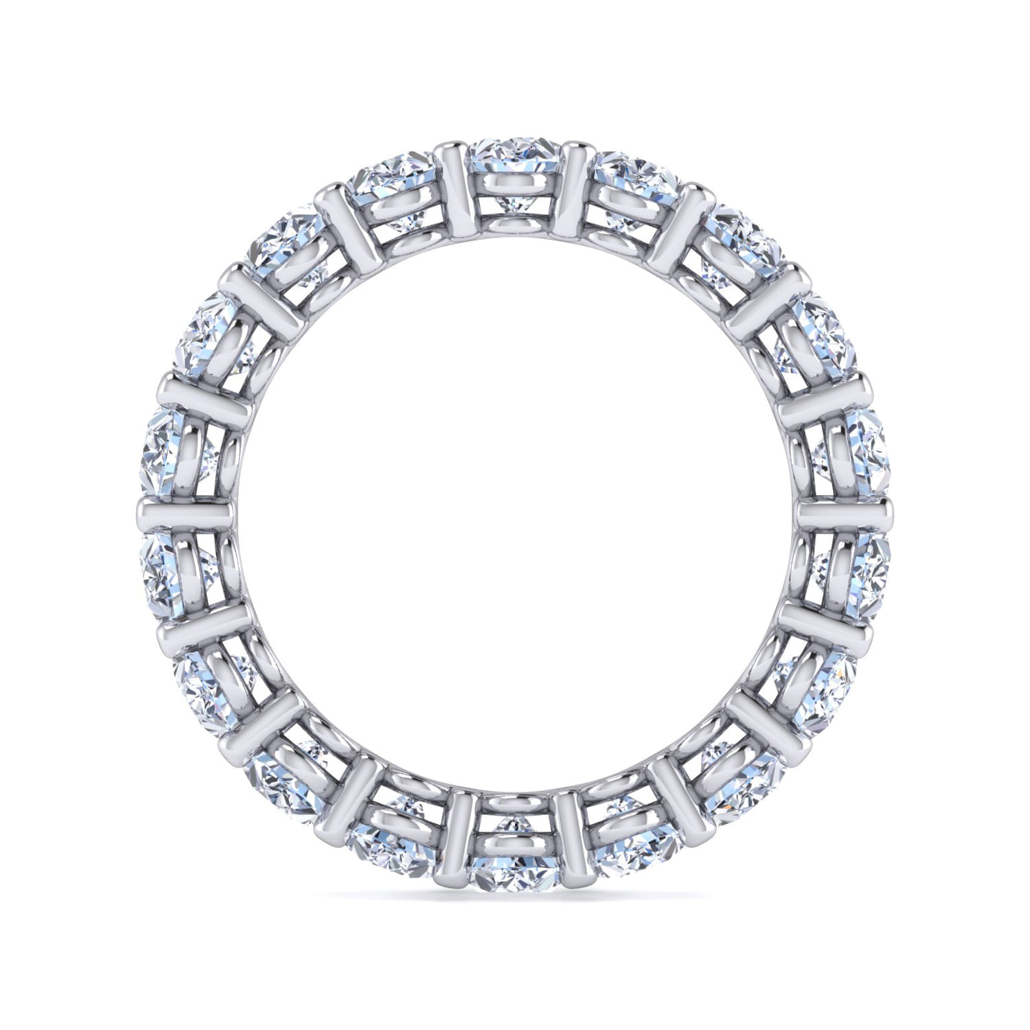 Eternity Band Wedding Ring in 14k White Gold with Oval Natural Diamond at Gabriel & Co. - Shot 2