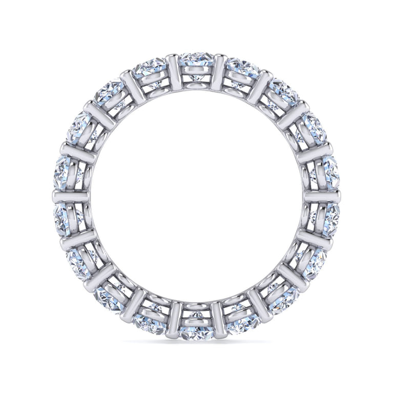 Eternity Band Wedding Ring in 14k White Gold with Oval Natural Diamond at Gabriel & Co. - Shot 2