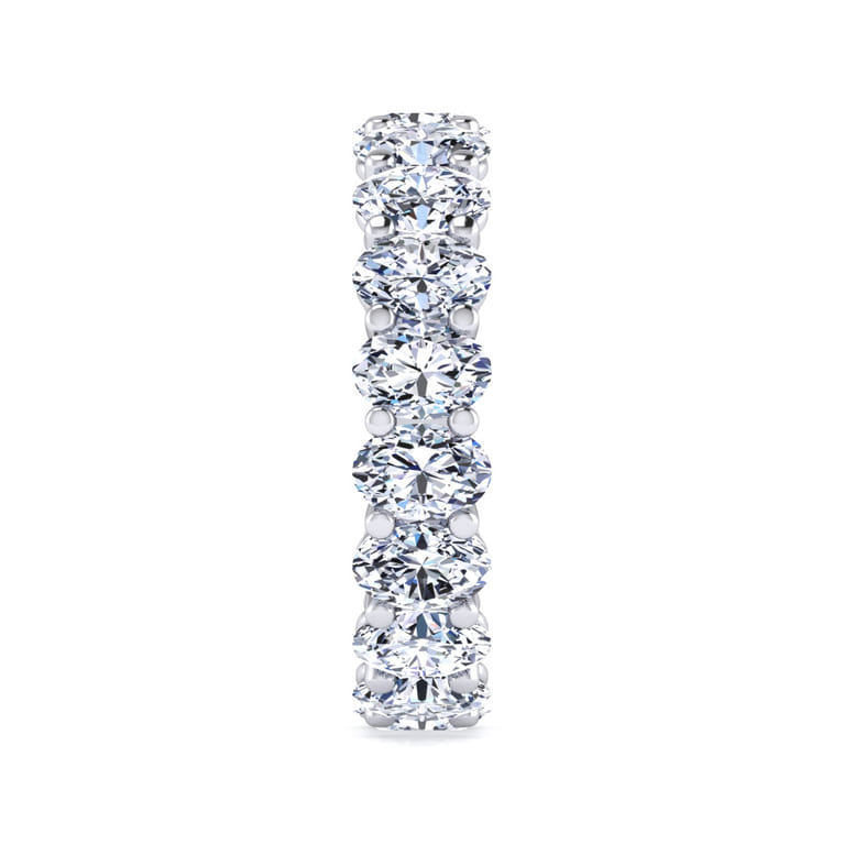Eternity Band Wedding Ring in 14k White Gold with Oval Natural Diamond at Gabriel & Co. - Shot 4