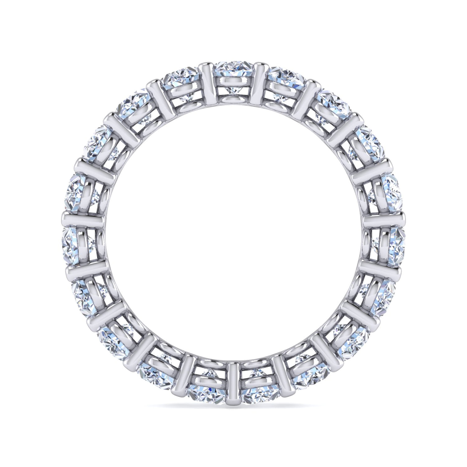 Eternity Band Wedding Ring in 14k White Gold with Oval Natural Diamond at Gabriel & Co. - Shot 2