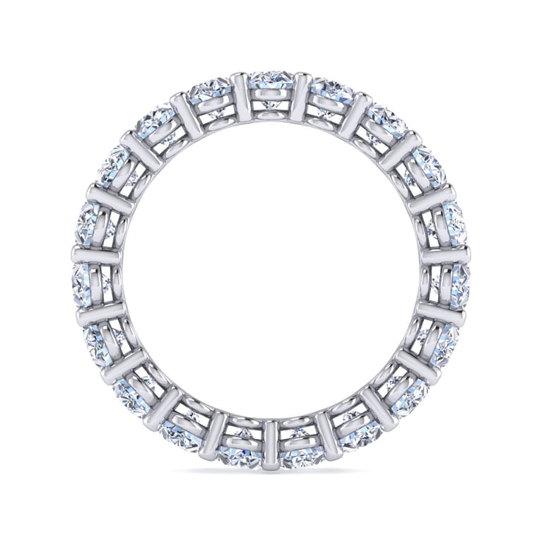 Eternity Band Wedding Ring in 14k White Gold with Oval Natural Diamond at Gabriel & Co. - Shot 2