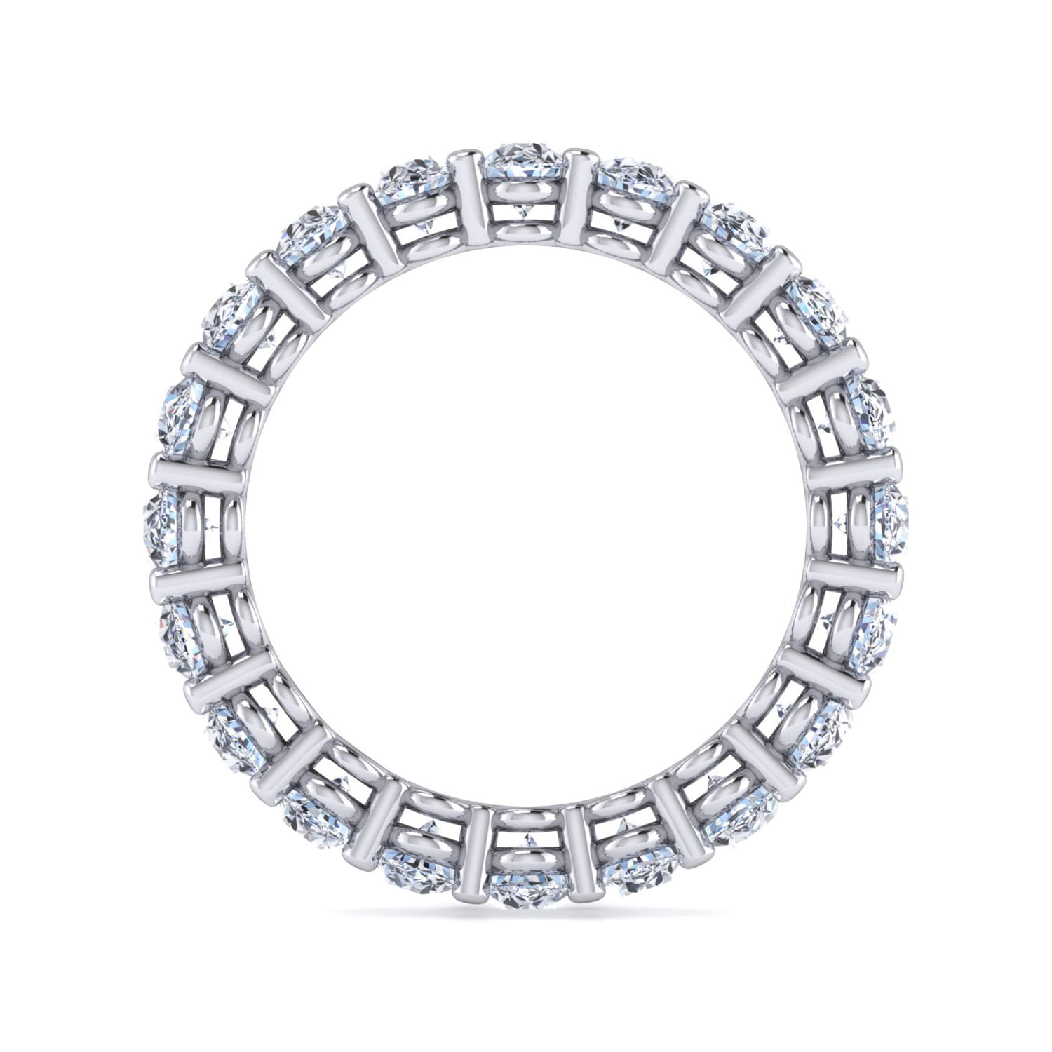 Eternity Band Wedding Ring in 14k White Gold with Oval Natural Diamond at Gabriel & Co. - Shot 2
