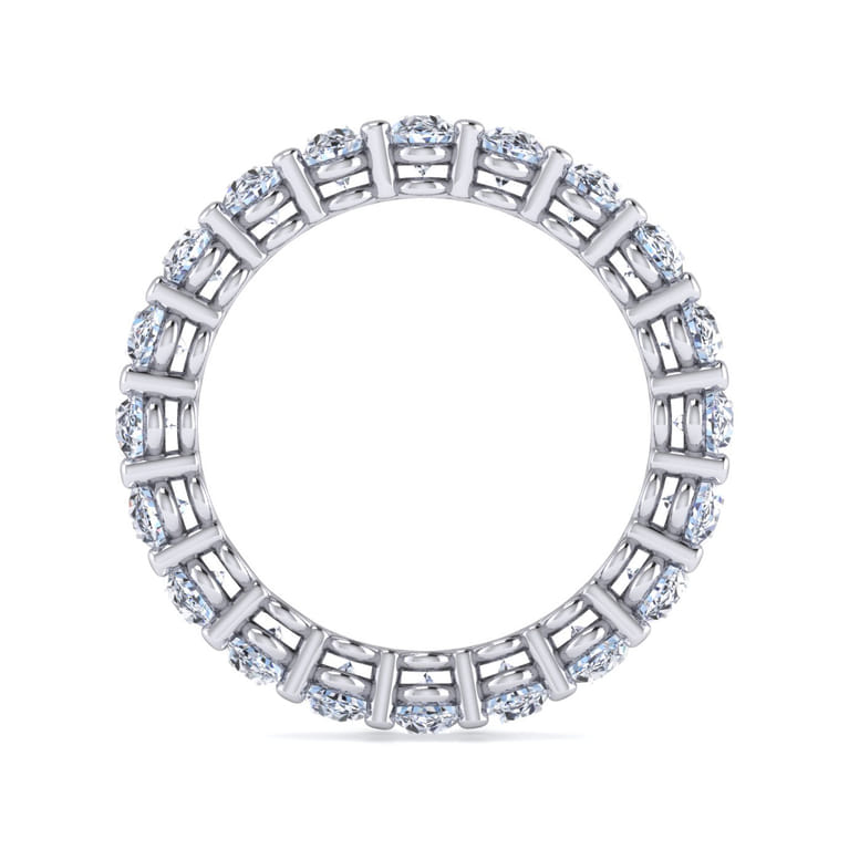 Eternity Band Wedding Ring in 14k White Gold with Oval Natural Diamond at Gabriel & Co. - Shot 2