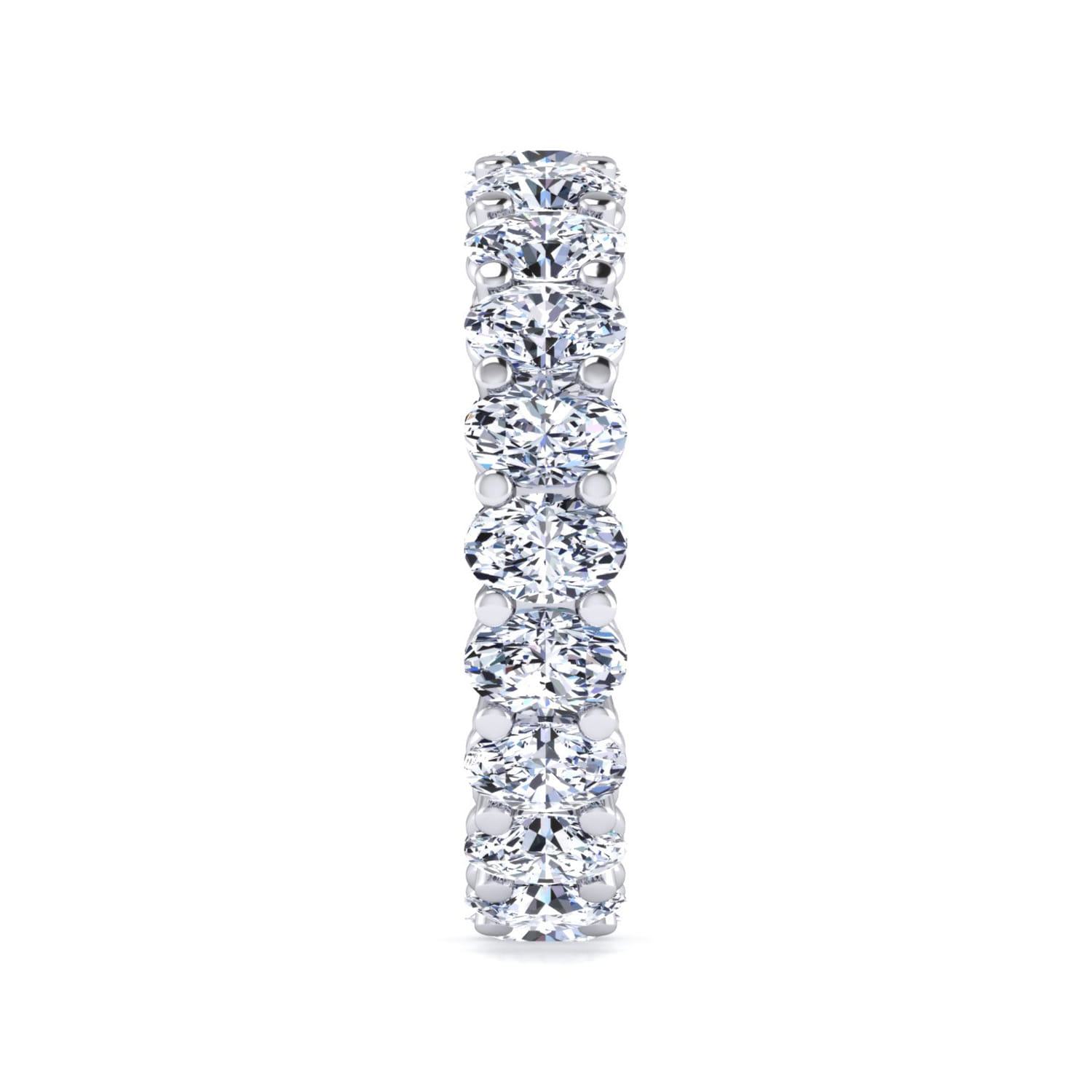 Eternity Band Wedding Ring in 14k White Gold with Oval Natural Diamond at Gabriel & Co. - Shot 4
