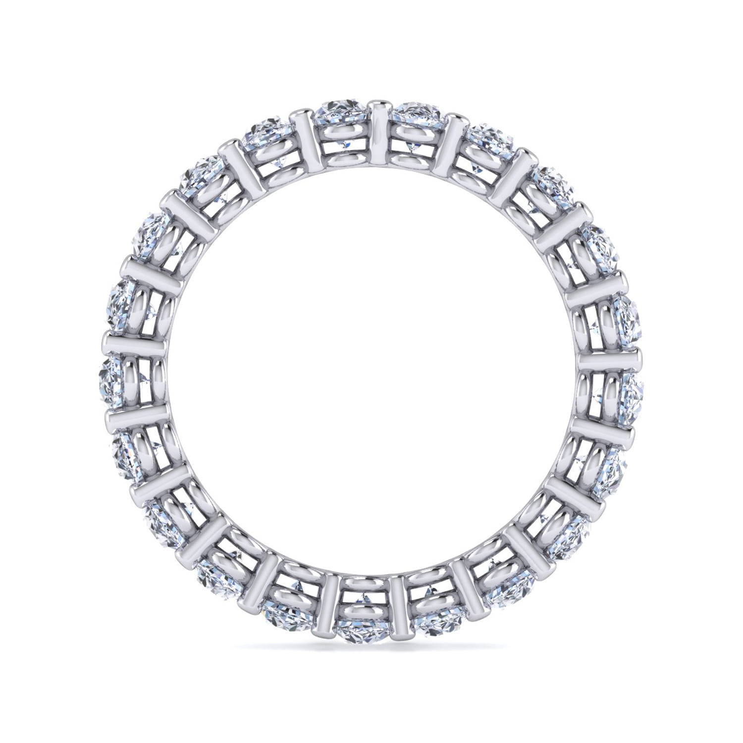 Eternity Band Wedding Ring in 14k White Gold with Oval Natural Diamond at Gabriel & Co. - Shot 2