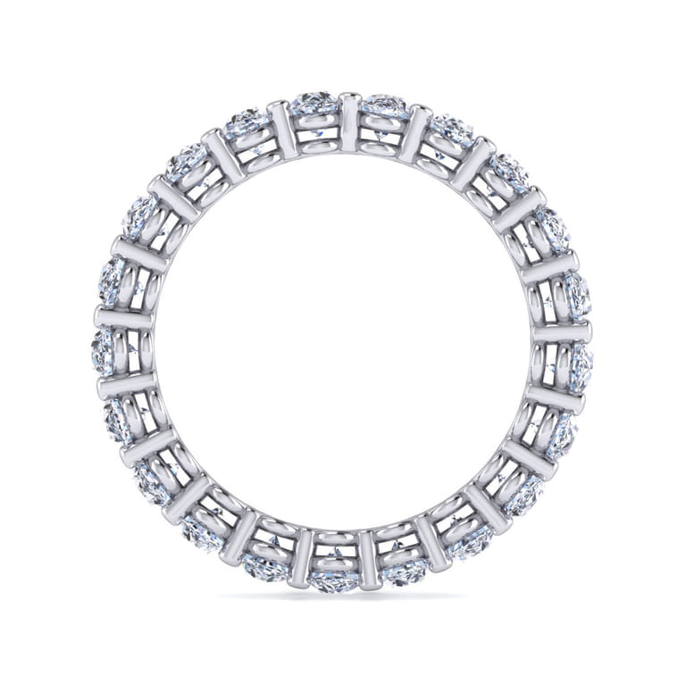 Eternity Band Wedding Ring in 14k White Gold with Oval Natural Diamond at Gabriel & Co. - Shot 2