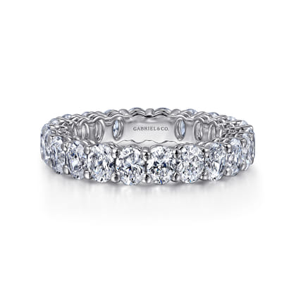 Renne - 14K White Gold Oval Diamond Eternity Band