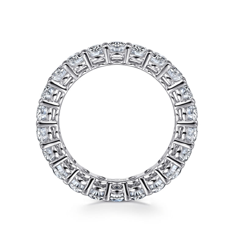 Eternity Band Wedding Ring in 14k White Gold with Oval Natural Diamond at Gabriel & Co. - Shot 2