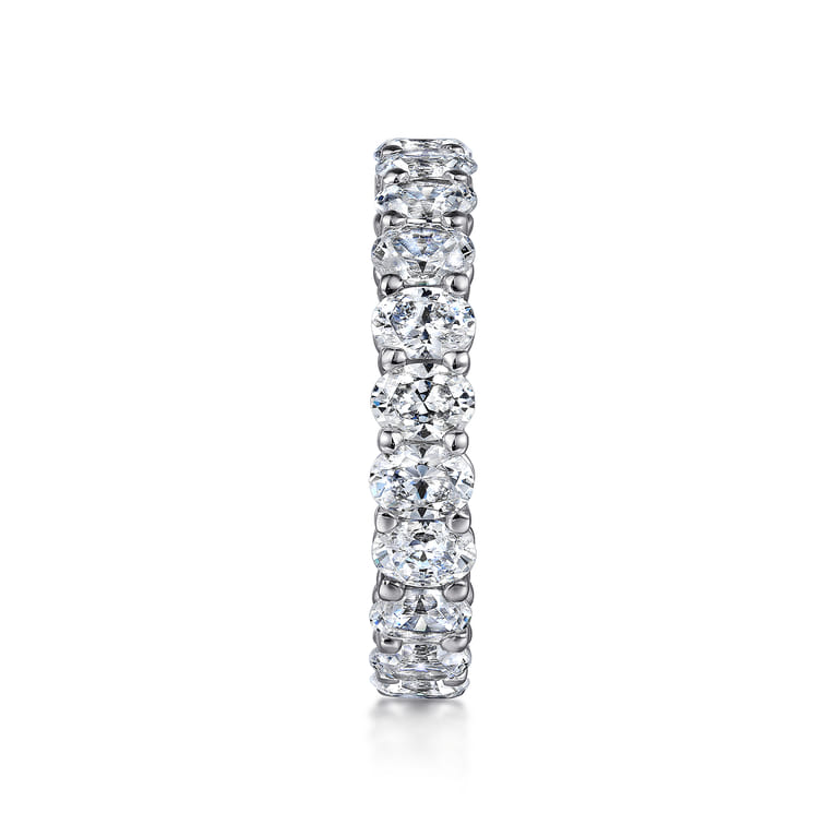 Eternity Band Wedding Ring in 14k White Gold with Oval Natural Diamond at Gabriel & Co. - Shot 4
