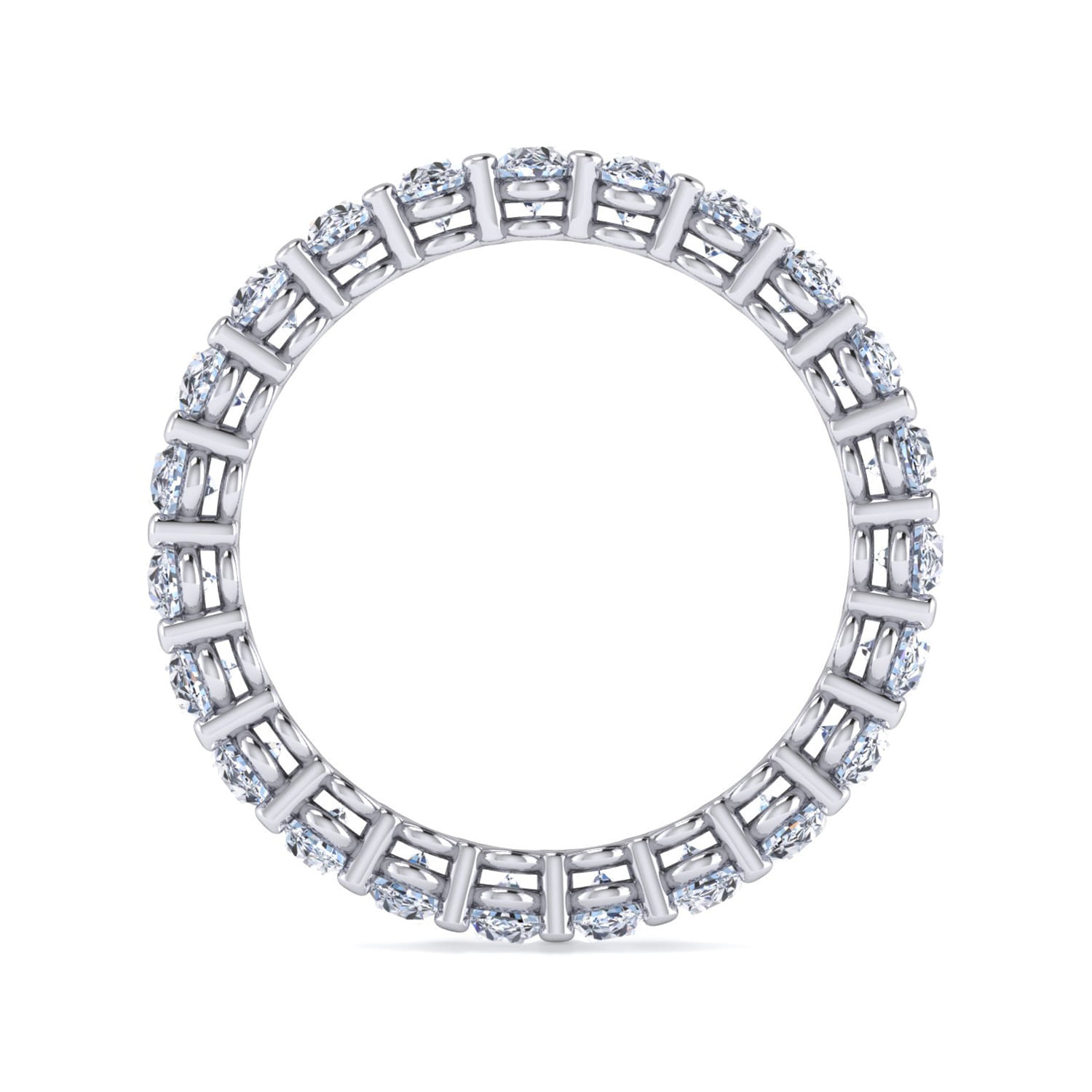 Eternity Band Wedding Ring in 14k White Gold with Oval Natural Diamond at Gabriel & Co. - Shot 2