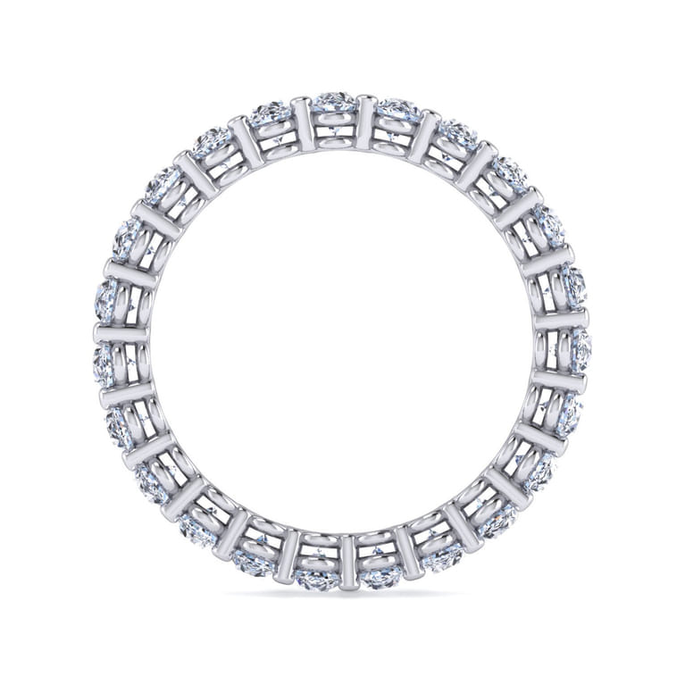 Eternity Band Wedding Ring in 14k White Gold with Oval Natural Diamond at Gabriel & Co. - Shot 2