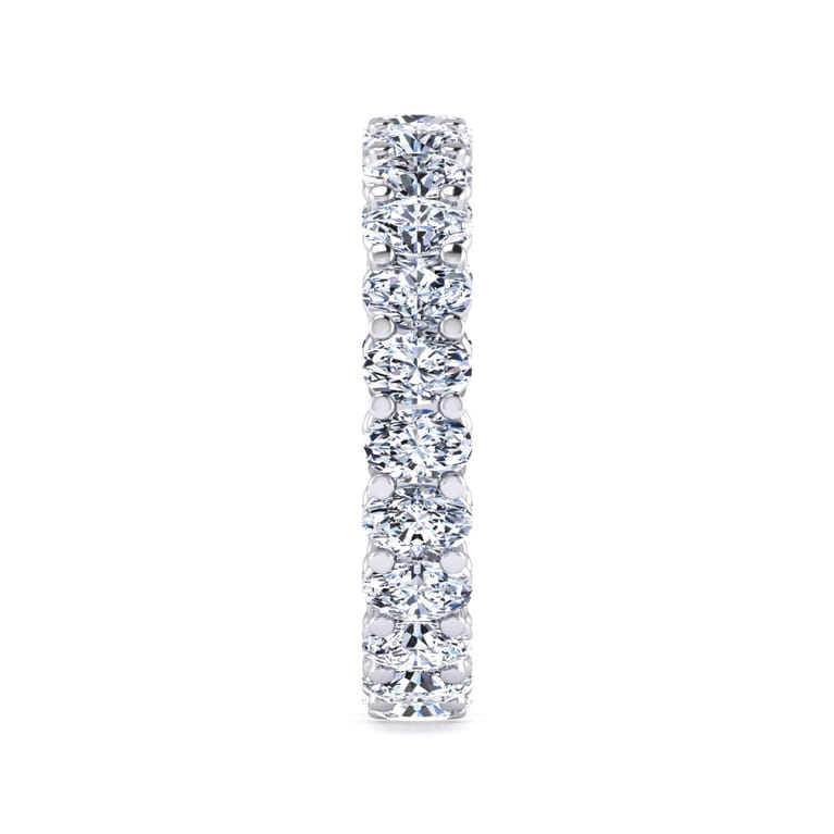 Eternity Band Wedding Ring in 14k White Gold with Oval Natural Diamond at Gabriel & Co. - Shot 4