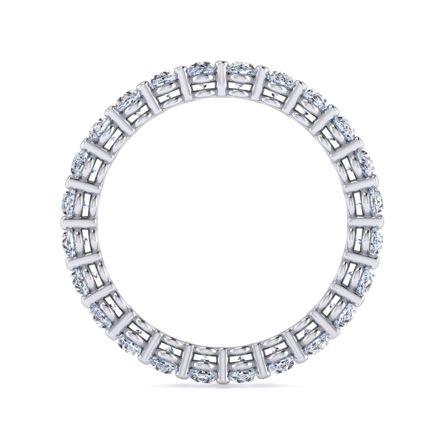 Eternity Band Wedding Ring in 14k White Gold with Oval Natural Diamond at Gabriel & Co. - Shot 2