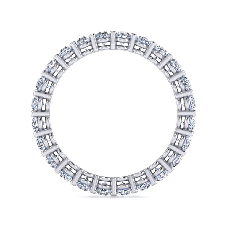 Eternity Band Wedding Ring in 14k White Gold with Oval Natural Diamond at Gabriel & Co. - Shot 2