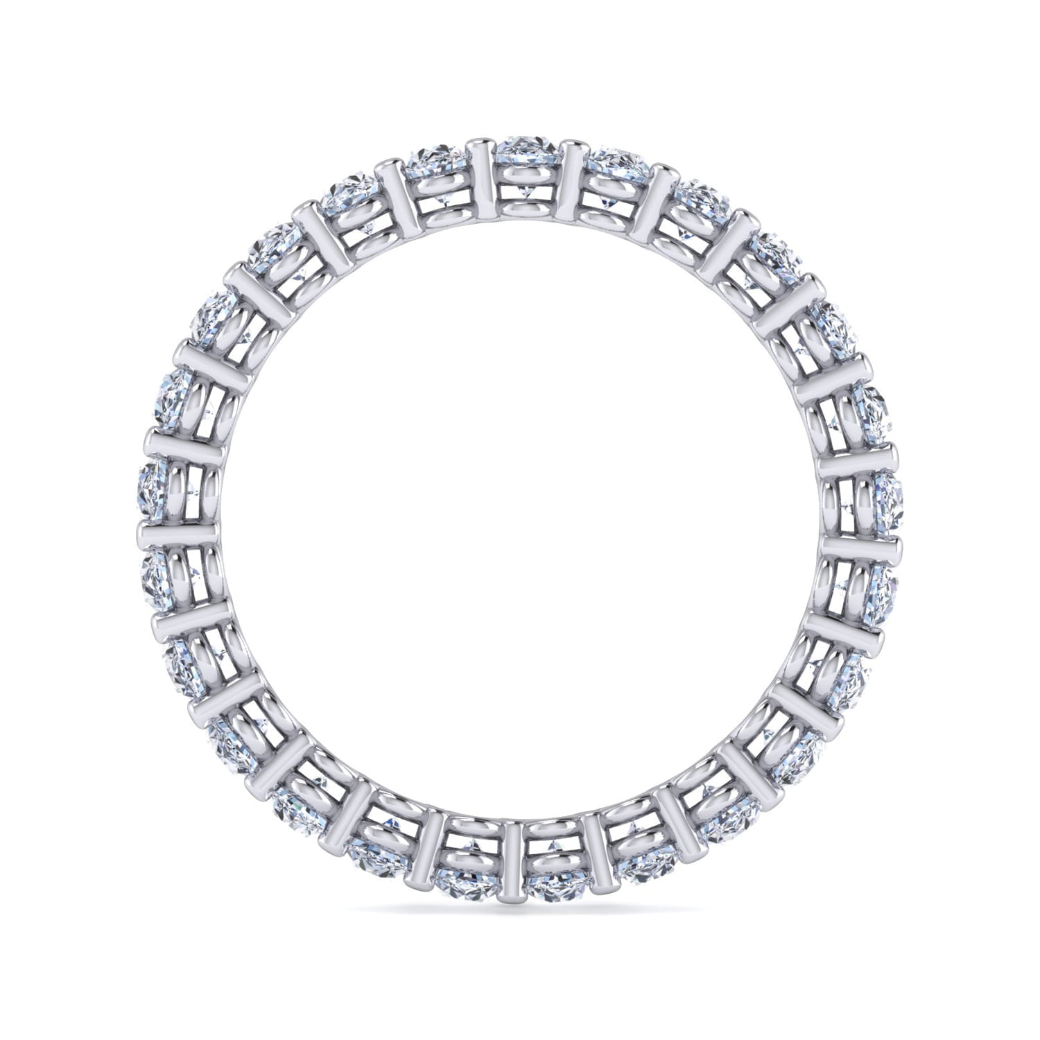 Eternity Band Wedding Ring in 14k White Gold with Oval Natural Diamond at Gabriel & Co. - Shot 2