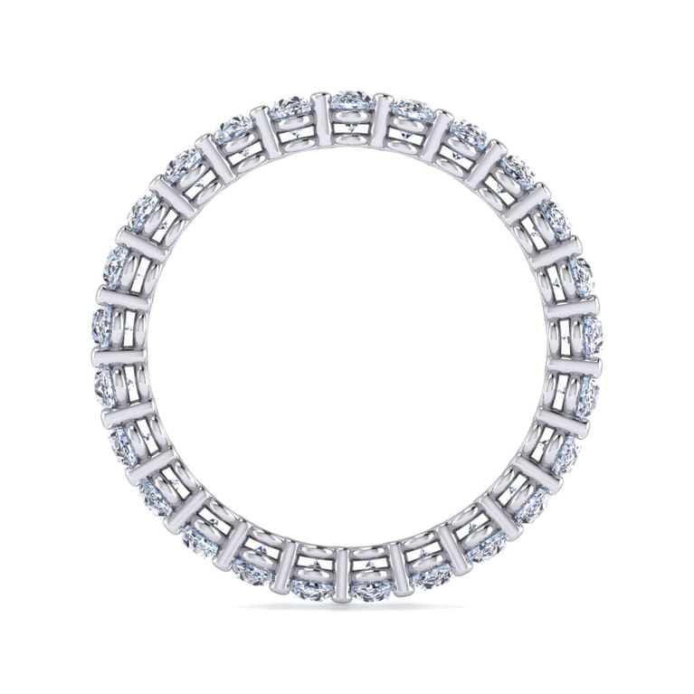 Eternity Band Wedding Ring in 14k White Gold with Oval Natural Diamond at Gabriel & Co. - Shot 2