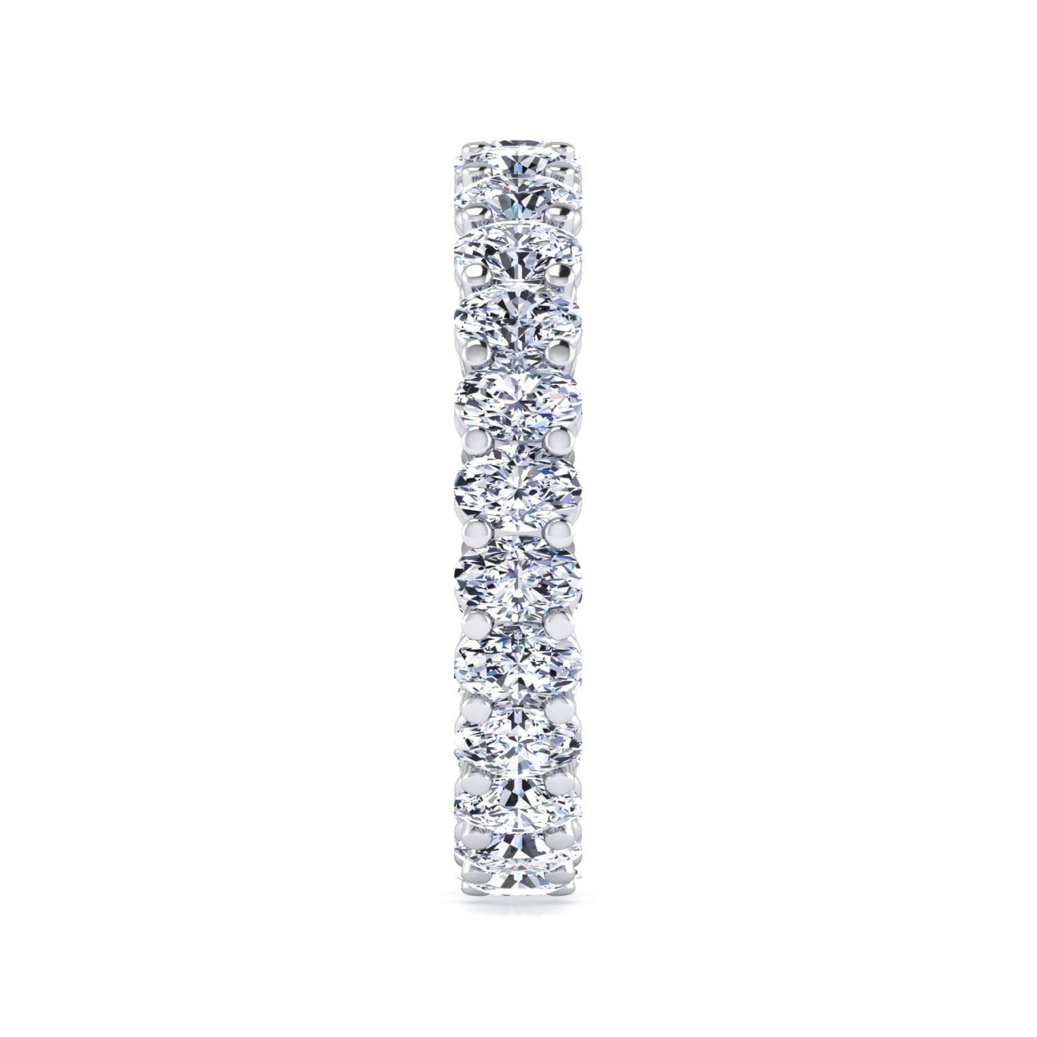Eternity Band Wedding Ring in 14k White Gold with Oval Natural Diamond at Gabriel & Co. - Shot 4