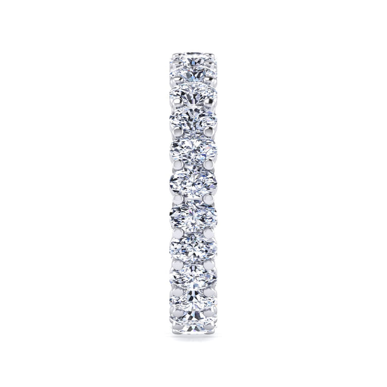 Eternity Band Wedding Ring in 14k White Gold with Oval Natural Diamond at Gabriel & Co. - Shot 4