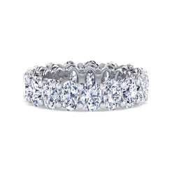 Renne - 14K White Gold Oval Diamond Eternity Band