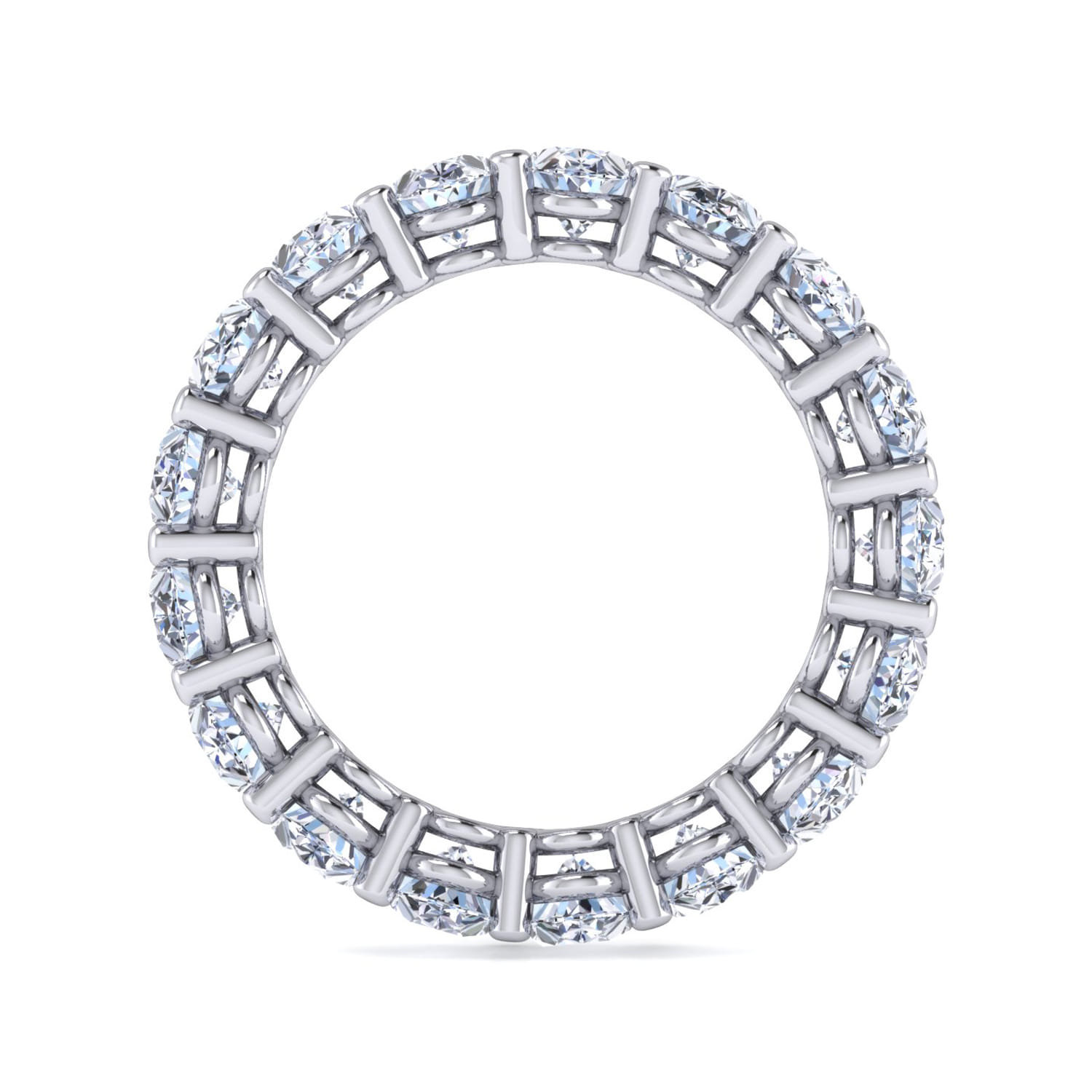 Eternity Band Wedding Ring in 14k White Gold with Oval Natural Diamond at Gabriel & Co. - Shot 2