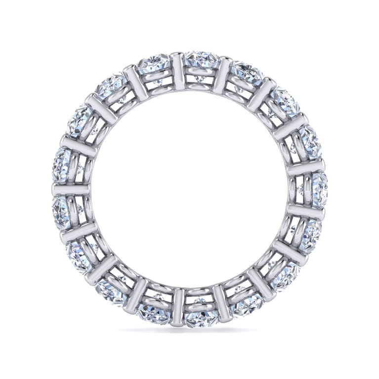 Eternity Band Wedding Ring in 14k White Gold with Oval Natural Diamond at Gabriel & Co. - Shot 2