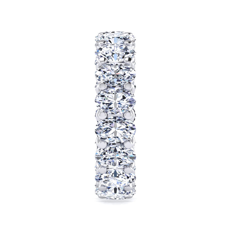 Eternity Band Wedding Ring in 14k White Gold with Oval Natural Diamond at Gabriel & Co. - Shot 4