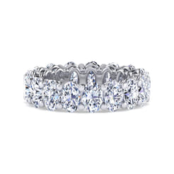 Renne - 14K White Gold Oval Diamond Eternity Band