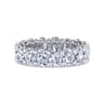Eternity Band Wedding Ring in 14k White Gold with Oval Natural Diamond at Gabriel & Co.