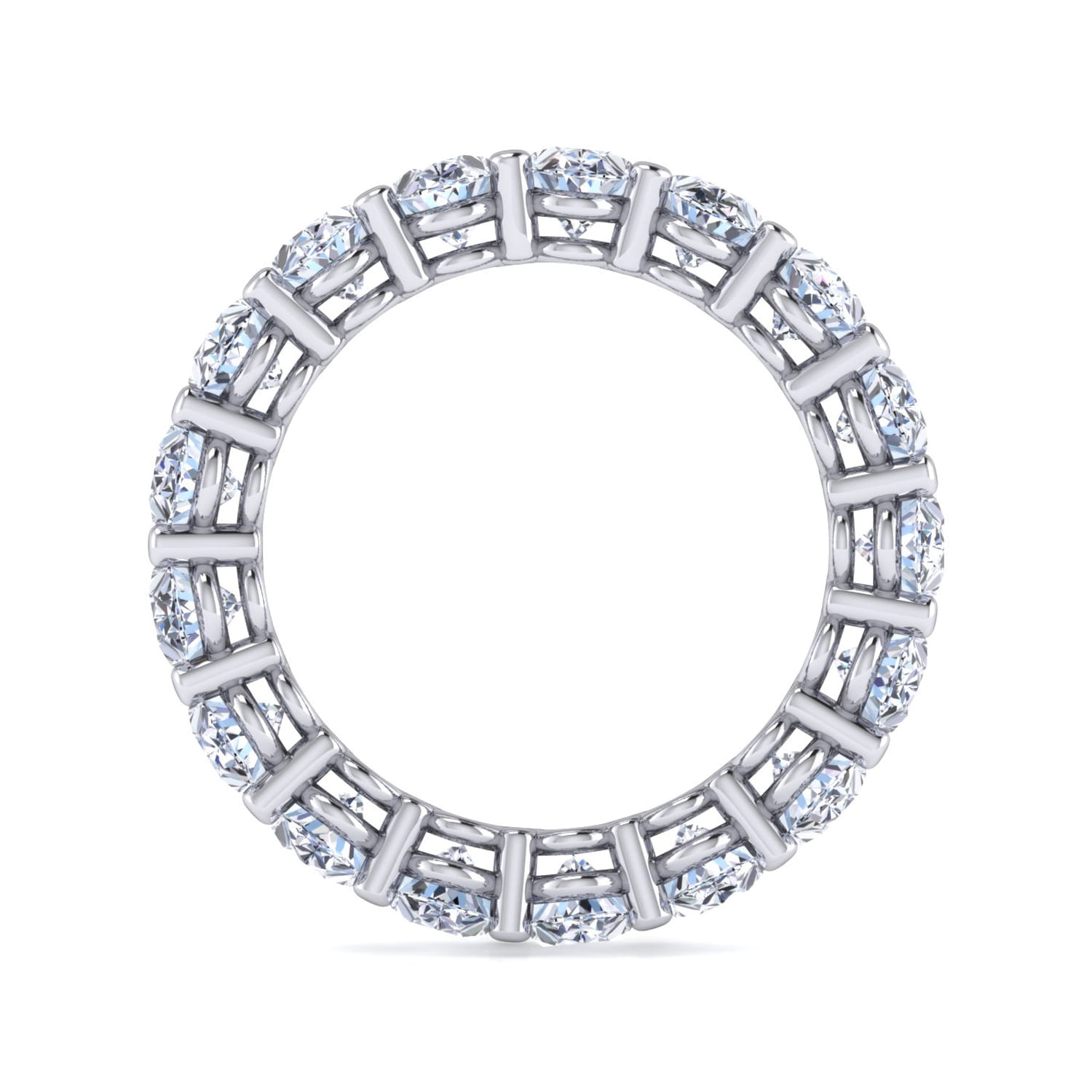 Eternity Band Wedding Ring in 14k White Gold with Oval Natural Diamond at Gabriel & Co. - Shot 2