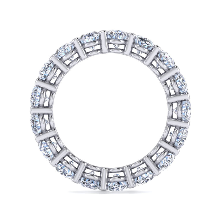 Eternity Band Wedding Ring in 14k White Gold with Oval Natural Diamond at Gabriel & Co. - Shot 2