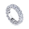 Eternity Band Wedding Ring in 14k White Gold with Oval Natural Diamond at Gabriel & Co.